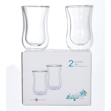 Luciano, 100ml Borosilicate / Isotherm / Double Wall 1000 Nights Tea Glass 2PC Cup Set in Gift Box