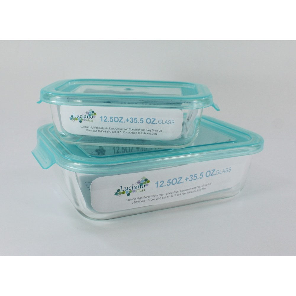 Luciano, High Borosiicate Rect. Glass Food Container 640Ml Simplie Lid