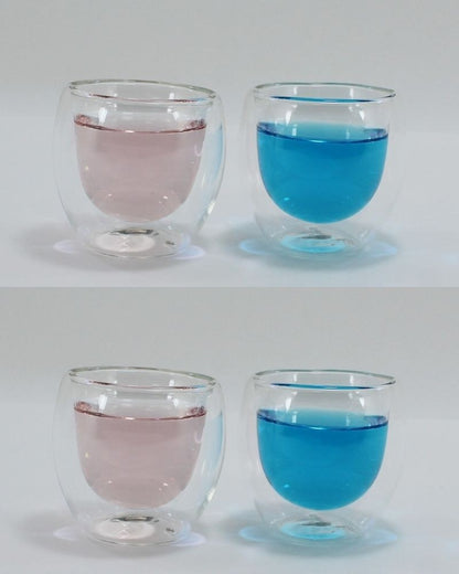 Luciano, High Borosilicate Round Glass Espresso Double Wall Glass Cups 80Ml - 2Pc Set