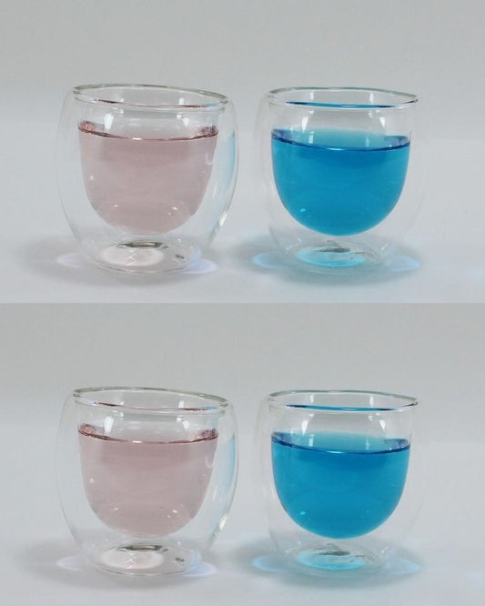 Luciano, High Borosilicate Round Glass Espresso Double Wall Glass Cups 80Ml - 2Pc Set