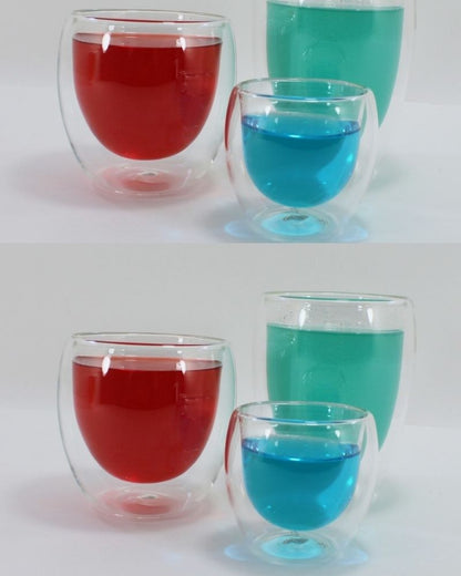 Luciano, High Borosilicate Round Glass Espresso Double Wall Glass Cups 80Ml - 2Pc Set