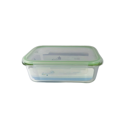 Luciano, High Borosilicate Rect. Glass Food Container 1040Ml With Open Vent Lid