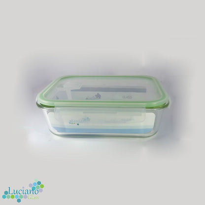 Luciano, High Borosilicate Rect. Glass Food Container 1040Ml With Open Vent Lid