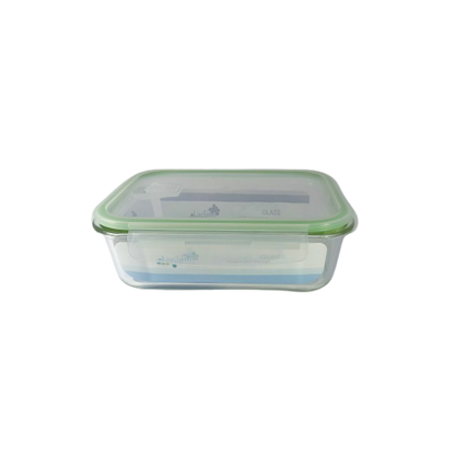 Luciano, High Borosilicate Rect. Glass Food Container 640Ml With Open Vent Lid