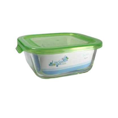 Luciano, High Borosilicate Sqaure Glass Food Container 800Ml With Simple Lid