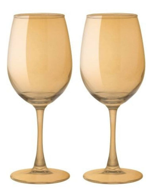 Luciano, 350Ml Cristal Cups 2Pcs Set Gold Color