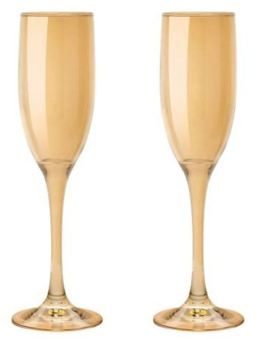 Luciano, 190Ml Cristal Cups 2Pcs Set Gold Color