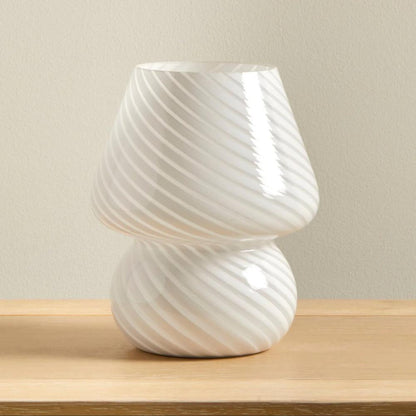 Striped Glass Accent Lamp 18 cm, Elegant Plug-In Lighting, SK1951424