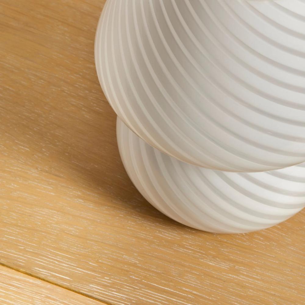 Striped Glass Accent Lamp 18 cm, Elegant Plug-In Lighting, SK1951424