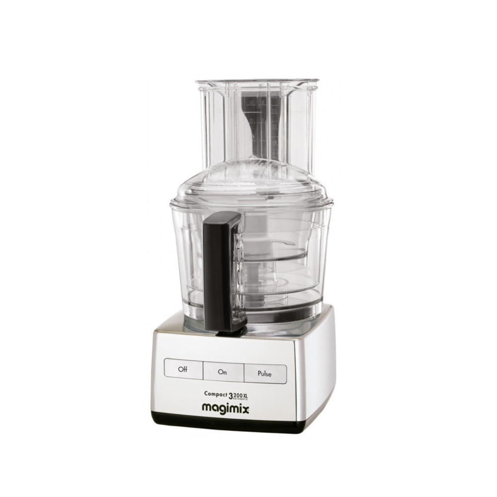 Magimix Compact 3200XL Food Processor 650W - [Silver Chrome - Black], MAG-MX3200CHXL