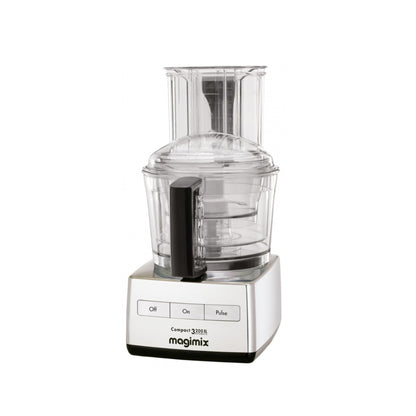 Magimix Compact 3200XL Food Processor 650W - [Silver Chrome - Black], MAG-MX3200CHXL