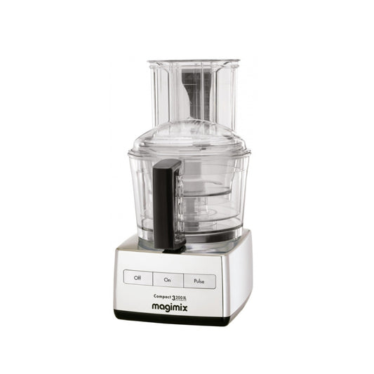 Magimix Compact 3200XL Food Processor 650W - [Silver Chrome - Black], MAG-MX3200CHXL