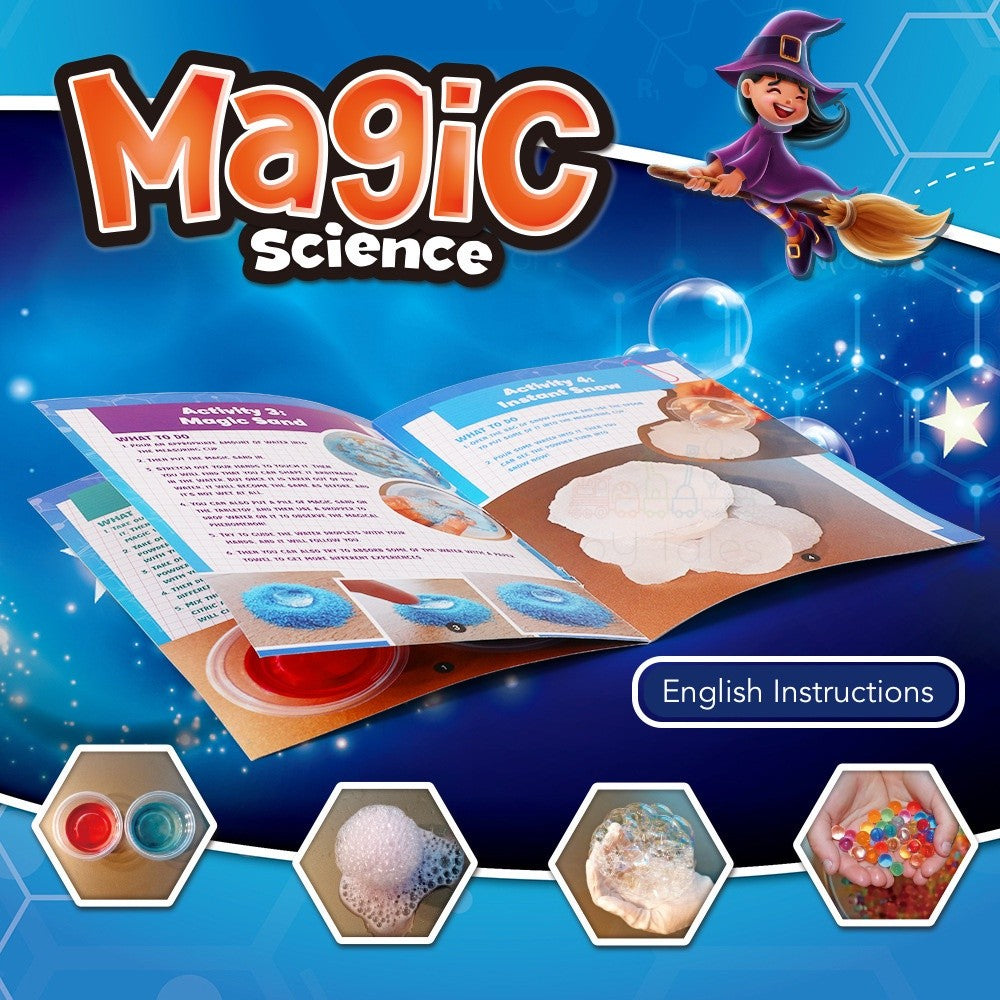 Toytales, Magic Science Experiment Kit [ 6 Activities Set ] Play Sand, Bubble Making, Orbeez Water Beads, Snow, Kids Learning Toys