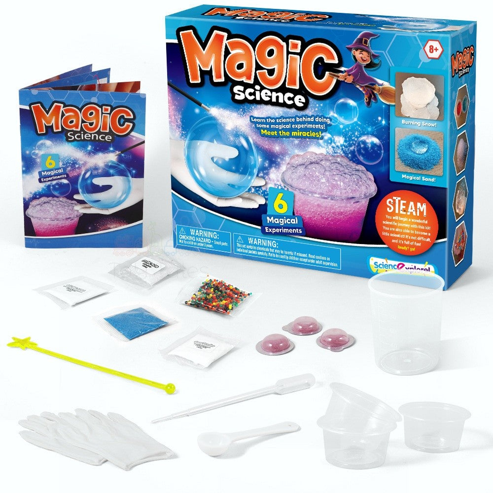 Toytales, Magic Science Experiment Kit [ 6 Activities Set ] Play Sand, Bubble Making, Orbeez Water Beads, Snow, Kids Learning Toys