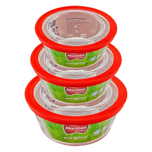 Marinex, Set 3 Bowls With Lids
