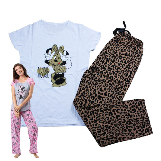 Max Lara, Women's Cotton Printed Night Suit - Tiger Minnie Mousse - White, Available in Different Sizes