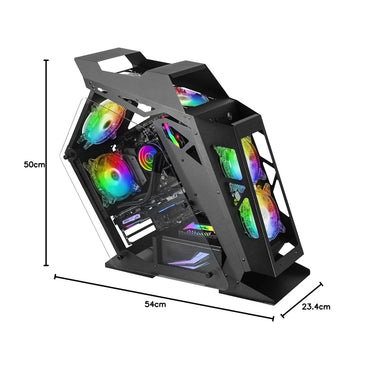 Mars, Gaming Mc61 Premium Micro-Atx Case, 4X 12Cm Argb, Remote Rf, Glass, Black