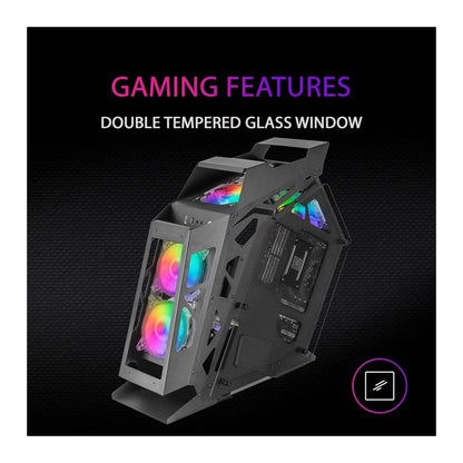 Mars, Gaming Mc61 Premium Micro-Atx Case, 4X 12Cm Argb, Remote Rf, Glass, Black