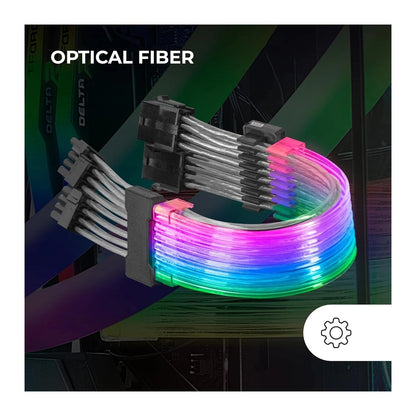 Mars, Gaming Mca-16 Premium 16Pin (8+8) Vga Power Extension Cable, Optical Fiber, Awg18 Pure Copper