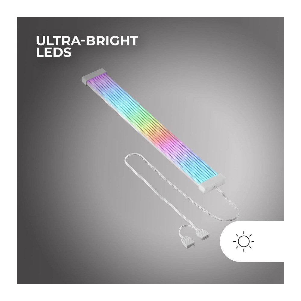 Mars Gaming Mca-16X, Argb Led Strip 16Pin (8+8) Power Supply Cable, High-End Silicon Single Layer Cable With Side Light Strip