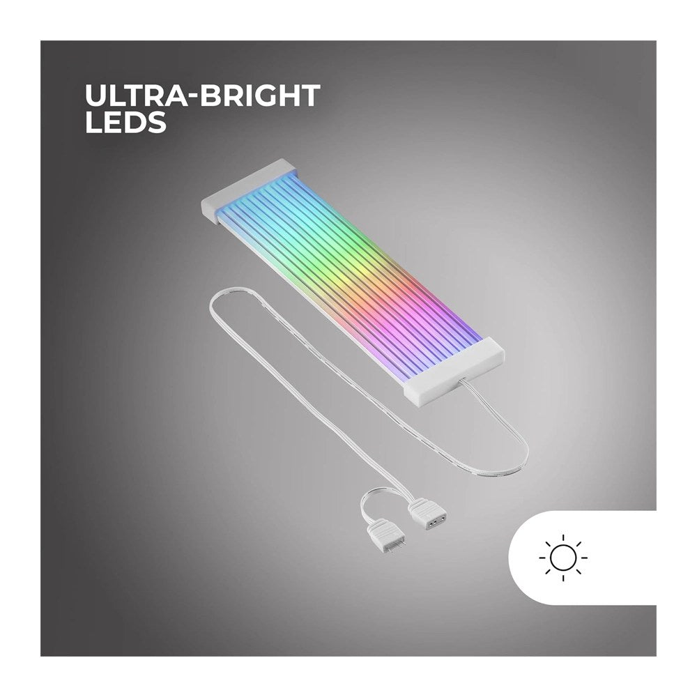 Mars Gaming Mca-24X, Argb Led Strip 24Pin Power Supply Cable, High-End Silicon Single Layer Cable With Side Light Strip