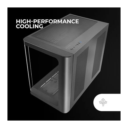Mars, Gaming Mc-Fusion, Atx Computer Case, Continuous Tempered Glass, Rounded Edges, Full Watercooling Support, Available in Different Colors