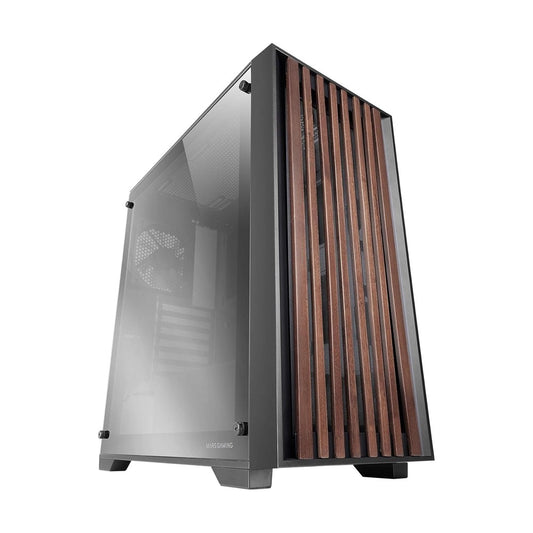 Mars, Gaming Mc-Woodc, Atx Case, Wooden Front Panel & Chromed Glass Side Window, 120Mm Fdb Rear Fan, Dual Chamber Design