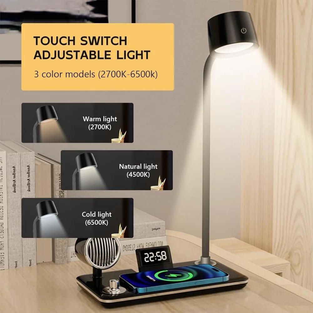 MDHL, Smart Table Lamp - Multi-Function: Lighting, Audio & Charging [Black], MD-1772