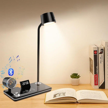 MDHL, Smart Table Lamp - Multi-Function: Lighting, Audio & Charging [Black], MD-1772