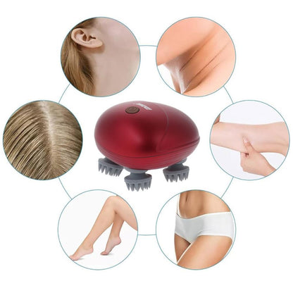 MDHL, Head Massager, 3 Modes, Rechargeable lithium battery - [Red], MD-K102