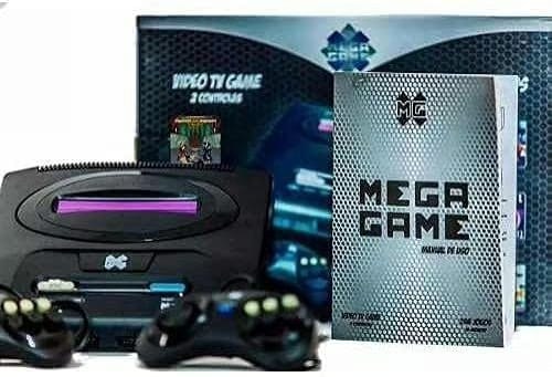 Mega Game Video Tv Game 2 Controllers Microprocessor Inside Old School Gaming