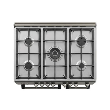 Meireles 90x60cm With Bottle Compartment, 5 Gas Burners - [Cast Iron Inox], MEI-G5006X