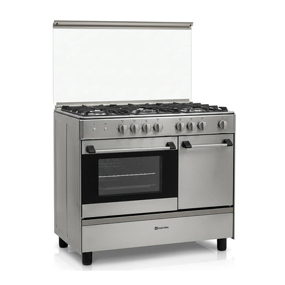 Meireles 90x60cm With Bottle Compartment, 5 Gas Burners - [Cast Iron Inox], MEI-G5006X
