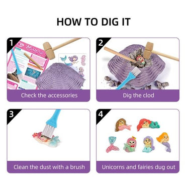 Funforge, Mermaid Mining Digging Kit Toys Excavation Treasure Children'S Toys Set Education Archaeology Discovery Digging Kit