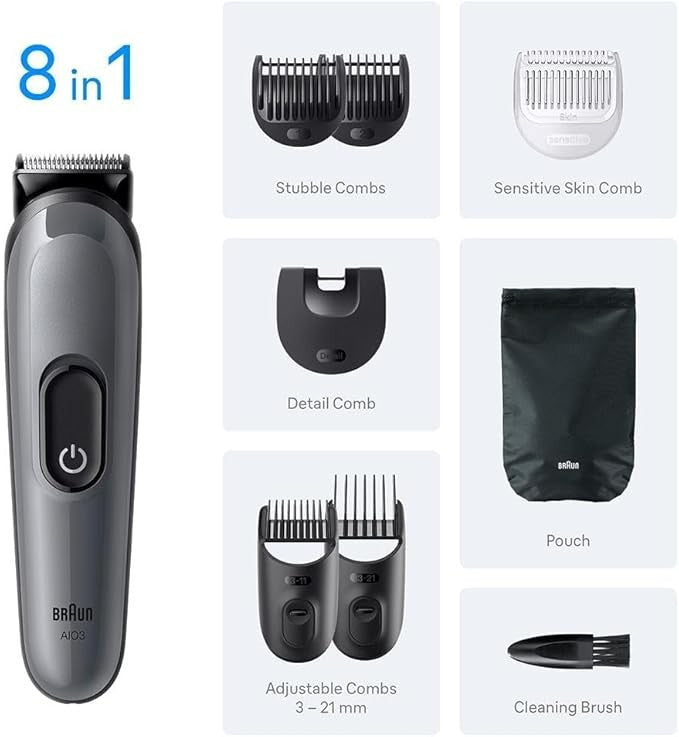 Braun, AIO 3540 All-in-One Series 3, 8in1 Grooming Kit, Ultra Sharp Blade