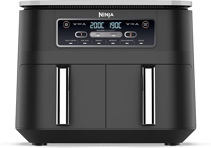 Ninja, Foodi Dual Zone Digital Air Fryer, 2 Drawers, 7.6L, 6-In-1, Uses No Oil, Air Fry, Af300