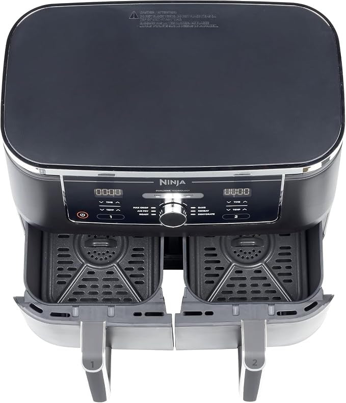 Ninja, Foodi AF400ME Dual Zone Air Fryer 2 Drawers, 6 Cooking Functions, 9.5L, AF400ME