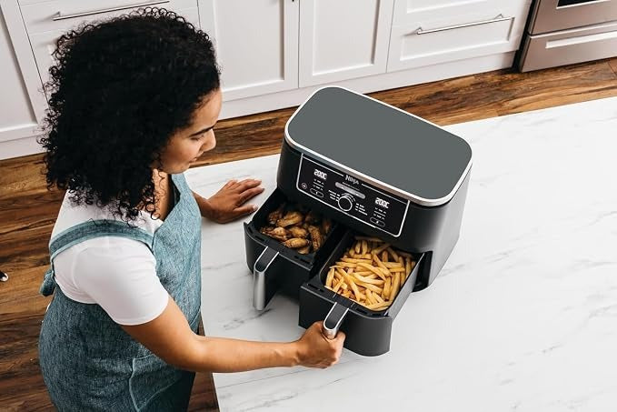 Ninja, Foodi AF400ME Dual Zone Air Fryer 2 Drawers, 6 Cooking Functions, 9.5L, AF400ME