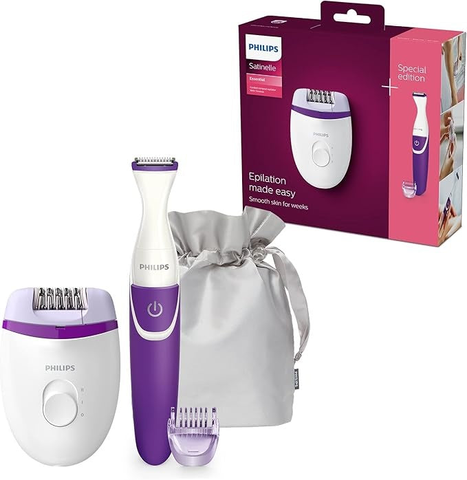 Philips, BRP505/00 Body Hair Removal Kit with 4 Accessories - Electric Epilator, Bikini Trimmer