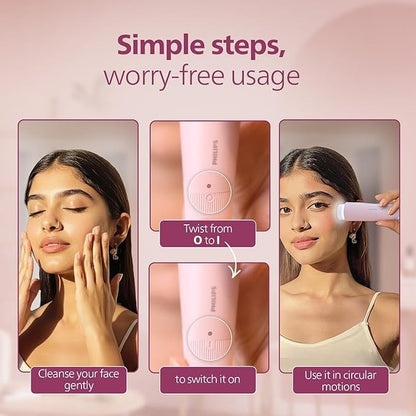 Philips, Cordless Facial Hair Remover with Wide Hypoallergenic Head for gentle experience at home