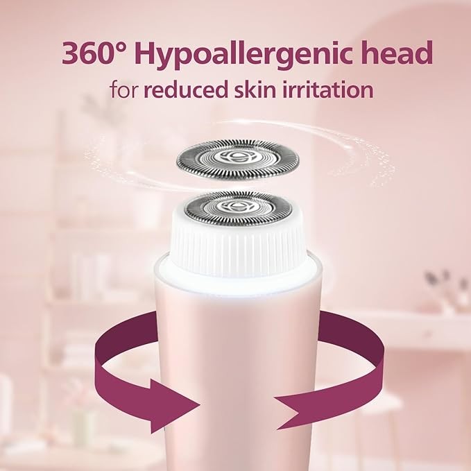 Philips, Cordless Facial Hair Remover with Wide Hypoallergenic Head for gentle experience at home