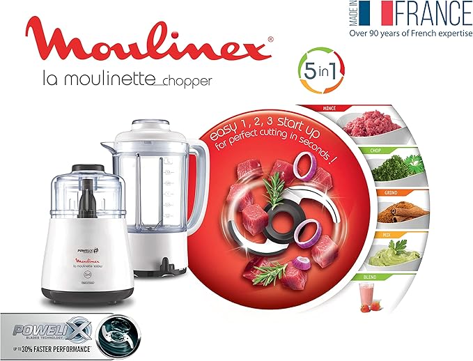 Moulinex, chopper with blender 1000W