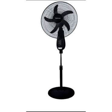 National, Stand Fan 18', Powerful Motor, 3 Speeds Quiet Operation, 40W Oscillation, 5 Blades, Dc/Ac Operated, Black