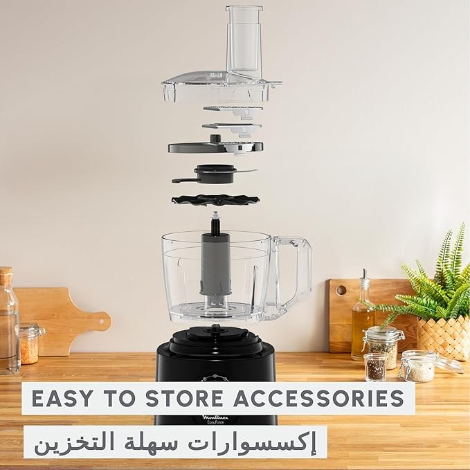 Moulinex, Fp247827 Food Processor Easy Force 6 Attachments 25 Functions 800W