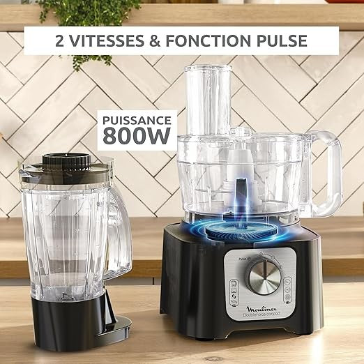 Moulinex, Double Force Compact Food Processor Multi-Function 800W