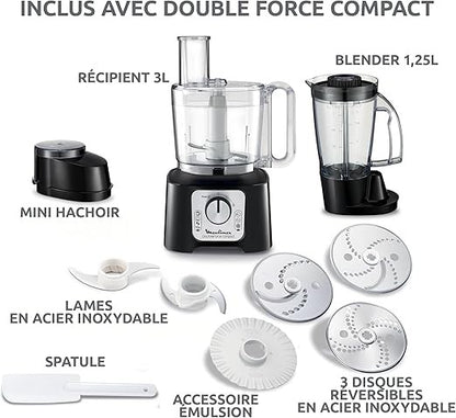 Moulinex, Double Force Compact Food Processor Multi-Function 800W