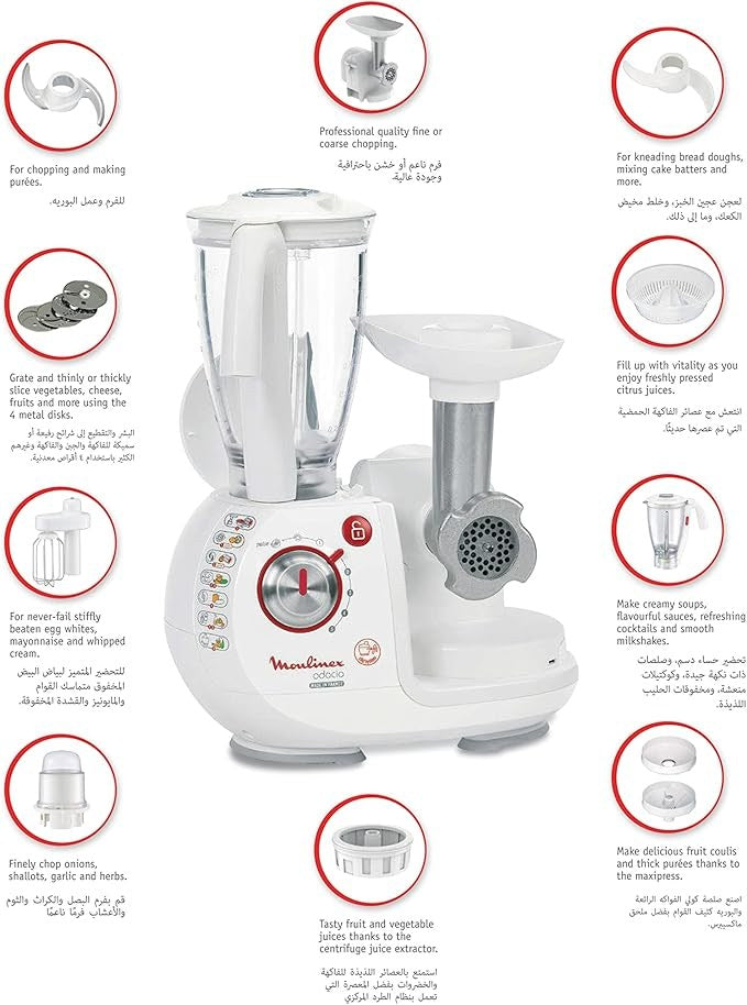 Moulinex, Food processor 1000W, 38 Functions