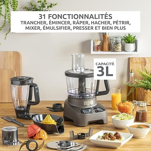 Moulinex, Food Processor Double Force 31 Functions, 1000W