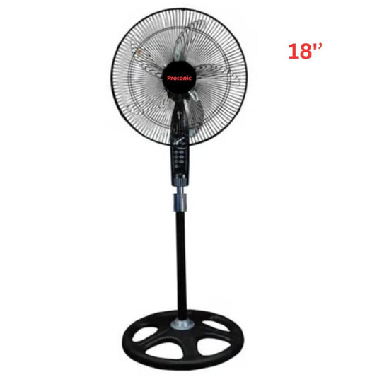 Prosonic, Stand Fan 18', Powerful Motor, 3 Speeds Quiet Operation, 70W Oscillation