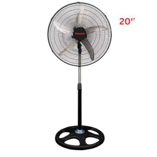 Prosonic, Stand Fan 20', Powerful Motor, 3 Speeds Quiet Operation, 70W Oscillation